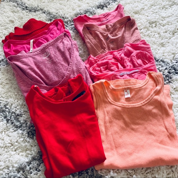 Basics sz small pink & red top bundle - Picture 2 of 7